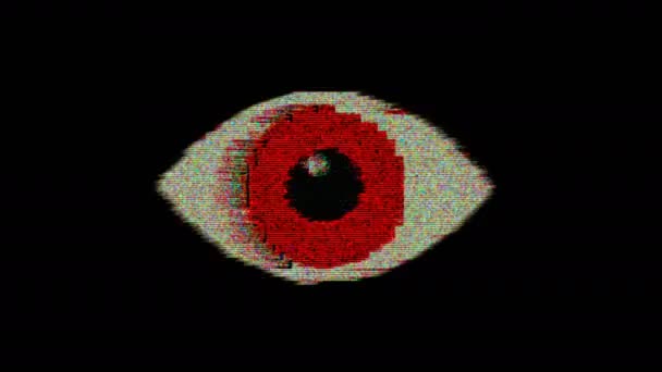 Eye Pixel Animation Προαιρετική Luma Ματ Συμπεριλαμβανομένης Και Της Λφα — Αρχείο Βίντεο