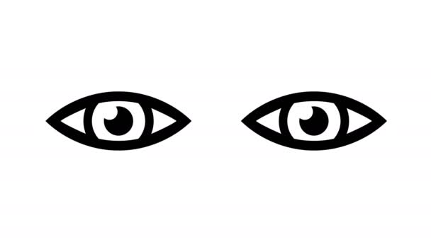 Eye Icon Animation Optional Luma Matte Alpha Luma Matte Included — Stock videók