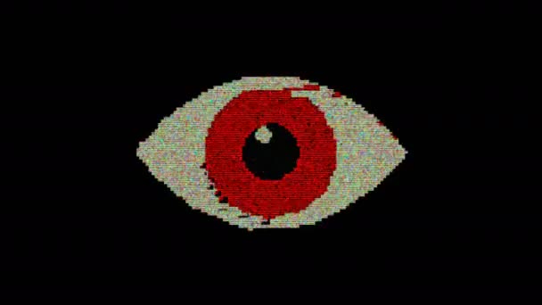 Eye Pixel Animation Optional Luma Matte Alpha Luma Matte Included — Vídeo de Stock