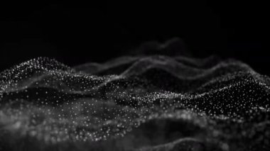 Neural network of glowing dots. Seamless loop animation 3D render. Abstract animation 4k.