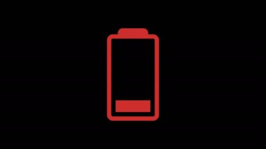 Low Battery on background, 4k animation.
