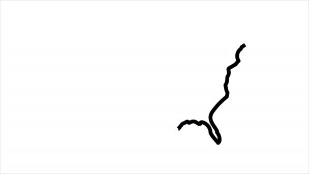Сша Карта Наброска Иллюстрации Рука Нарисованная Анимация Альфа Лума Матте — стоковое видео