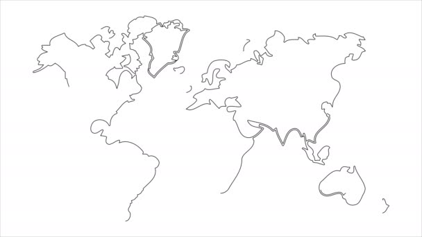 World Map Icon Animation Alpha Luma Matte Video — Wideo stockowe