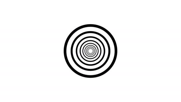 Circles Motion Background Black White Scene Space Animation Video — Vídeo de stock