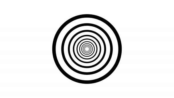 Κύκλους Κίνηση Φόντο Μαύρο Και Άσπρο Σκηνή Χώρο Κινούμενα Σχέδια — Αρχείο Βίντεο