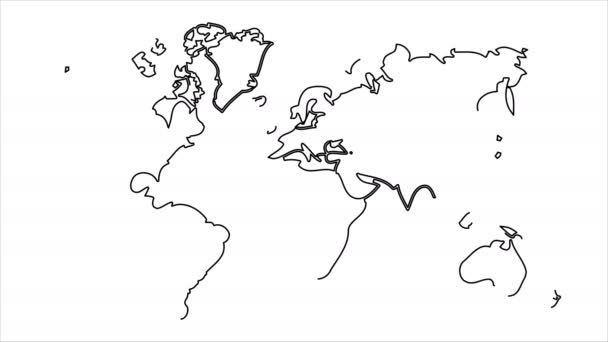 World Map Icon Animation Alpha Luma Matte Video — 비디오