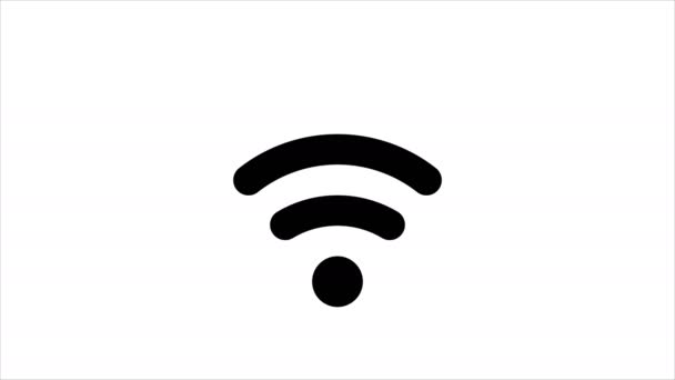 Wifi Icon Animation Wifi Symbol Connection Sign — Stock videók