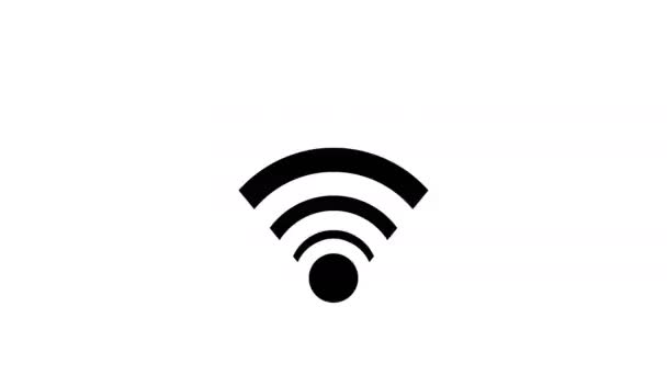 Wifi Icon Animation Wifi Symbol Connection Sign — Stockvideo