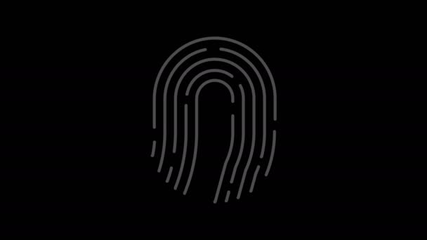 Animation Fingerprint Alpha Matte Touch Futuristic Digital Processing Biometric Scanner — Stock Video