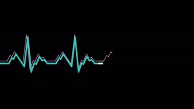 Heartbeat monitor EKG line monitor shows heartthrob, Seamlessly loop electrocardiogram medical screen with a graph of heart rhythm. 4k animation