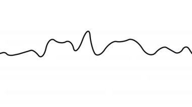 Motion graphics drawing of an Audio Wave, heartbeat or sound wave. 2d Animation 4k