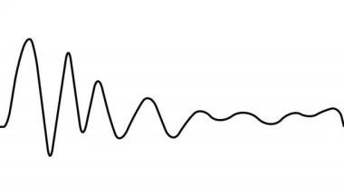 Motion graphics drawing of an Audio Wave, heartbeat or sound wave. 2d Animation 4k