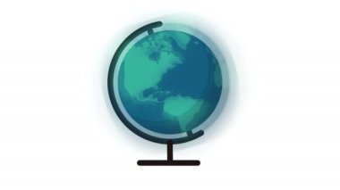 Spinning globe Earth. Animation globe Earth globe animation with optional luma matte. Alpha Luma Matte included. 4k video
