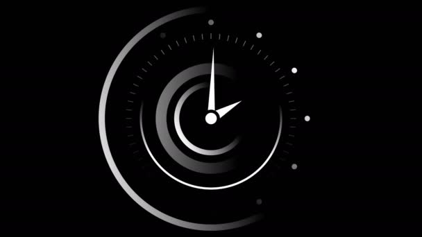 时钟动画在12小时循环动画与可选的Luma垫 Alpha Luma Matte也包括在内 4K视频 — 图库视频影像