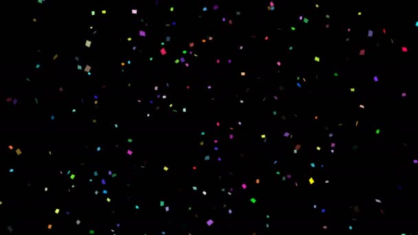Colorful Animation Confetti Falling Alpha Luma Matte Included Video — Vídeos de Stock