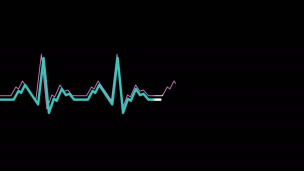 ハートビートモニターEkgラインモニターは 心拍数のグラフを使用して心臓 シームレスにループ心電図医療画面を表示します 4Kアニメーション — ストック動画