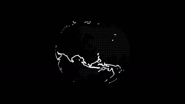 Spinning Earth Animation Planet Earth Animation Optional Luma Matte Alpha — Vídeos de Stock