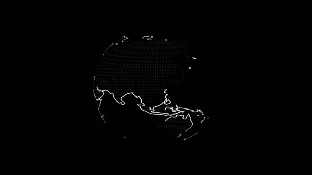 Spinning Earth Animation Planet Earth Animation Optional Luma Matte Alpha — Stockvideo