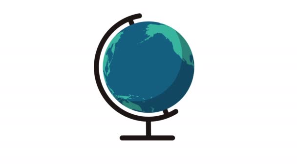 Spinning Globe Earth Animation Globe Earth Globe Animation Optional Luma — Vídeos de Stock