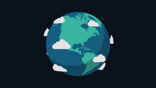 Spinning Earth Animation Planet Earth Animation Optional Luma Matte Alpha — Video