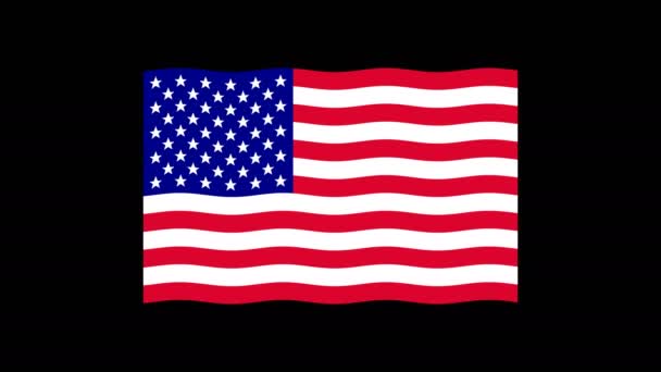 Animated Flag Usa Optional Luma Matte Alpha Luma Matte Included — Stok video