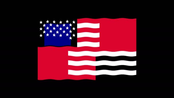 オプションのルママットでアメリカの国旗のアニメーション アルファ マットが含まれていた — ストック動画