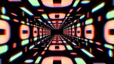 Retro game style infinite tunnel seamless loop animation 4k.