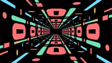 Retro game style infinite tunnel seamless loop animation 4k.