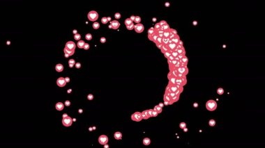 Social love heart icon animation with optional luma matte. Alpha Luma Matte included. 4k video