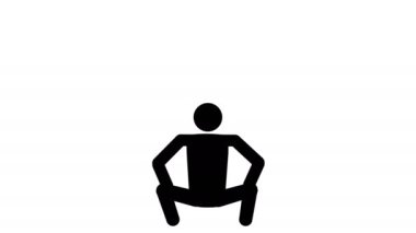 Simple looped animation of a jumping person. 4k video