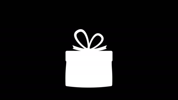 Opened Gift Box Alpha Luma Matte Included Video — Vídeo de Stock