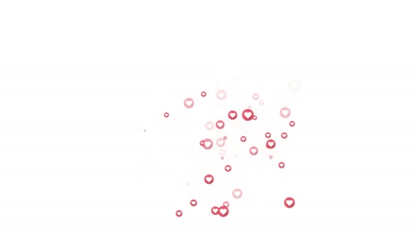 Social Love Heart Icon Animation Optional Luma Matte Alpha Luma — Stok Video