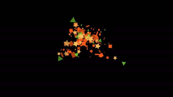 Golden Popper Explosions Confetti Element Alpha Luma Matte Included Video — Vídeo de Stock
