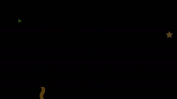Golden Popper Explosions Confetti Element Alpha Luma Matte Included Video — Stock videók