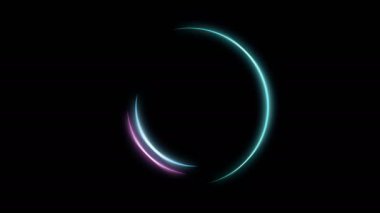 Neon circles abstract futuristic motion background. Loop animation. Alpha Luma Matte included. 4k video