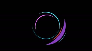 Circle animation shape elements animation with optional luma matte. 4k