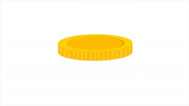 Gold coins. Spinning gold coin with optional luma matte. Alpha Luma Matte included. 4k video