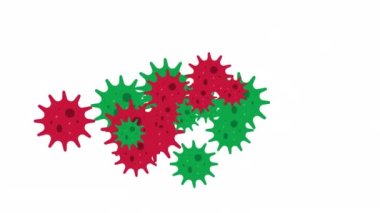 Virus animation 4k. Coronavirus Bacteria Cell Icon. animation with optional Alpha luma matte. Alpha Luma Matte included.