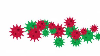 Virus animation 4k. Coronavirus Bacteria Cell Icon. animation with optional Alpha luma matte. Alpha Luma Matte included.