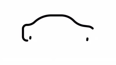 Car icon in linear style. Transport symbol. ar driving animation.