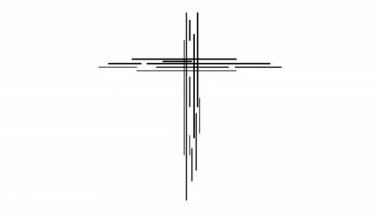 Christian cross line icon. Motion graphics. Animation 4k.