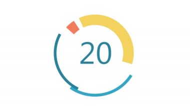 Pie charts animation. percent circle round donut chart infographic. Colorful infographic on a white background. animation with optional luma matte.