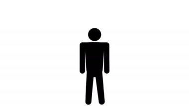 Simple looped animation of a jumping person. 4k video