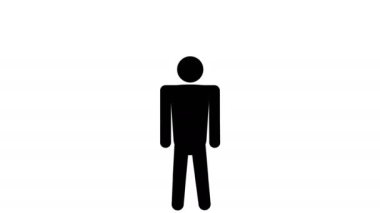 Simple looped animation of a jumping person. 4k video