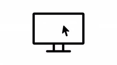 Laptop with cursor. Computer or search click arrow for website. Website promotion. 4k animation