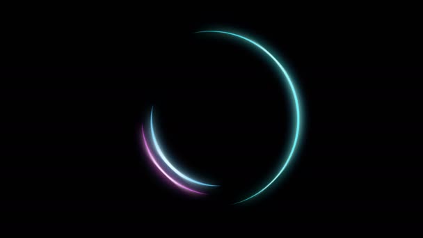 Neon Circles Abstract Futuristic Motion Background Loop Animation Alpha Luma — Stok video