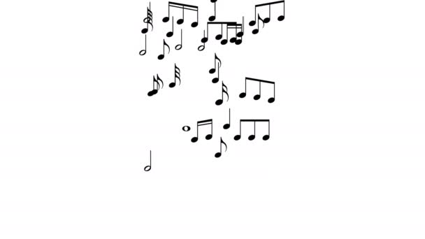 Musical Note Streaming Melody Composer Musical Notes Flying Animation — Stockvideo