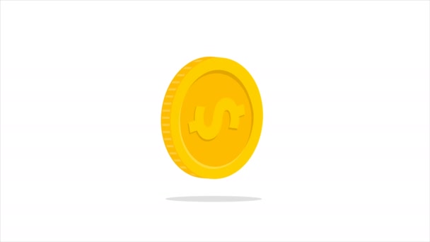 Rotating Gold Coins Animation Optional Luma Matte Alpha Luma Matte — Stock video
