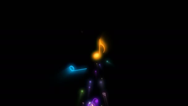 Musical Note Streaming Melody Composer Musical Notes Flying Animation — Stock videók