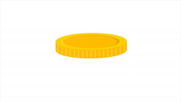 Gold Coins Spinning Gold Coin Optional Luma Matte Alpha Luma — Stock video